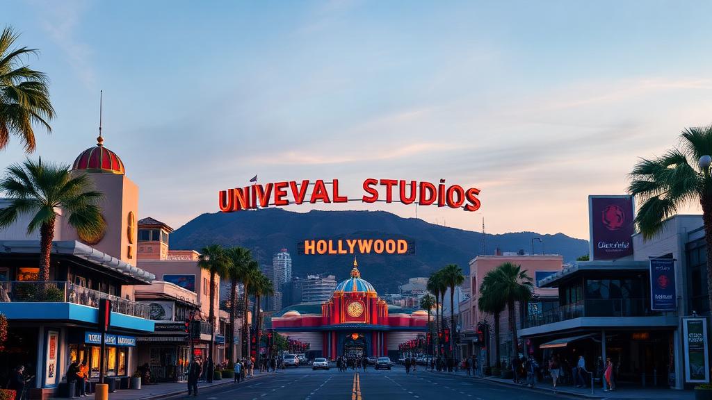 Universal Studios Hollywood con estudios de cine y atracciones